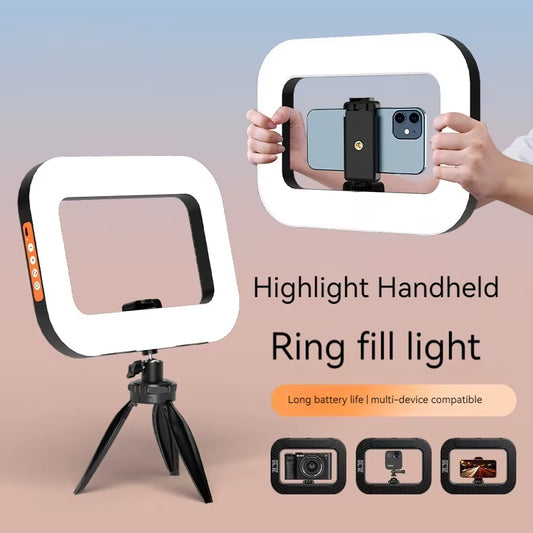 ✨ Portable LED Ring Light with Phone Holder – Rechargeable Selfie & Live Stream Fill Light