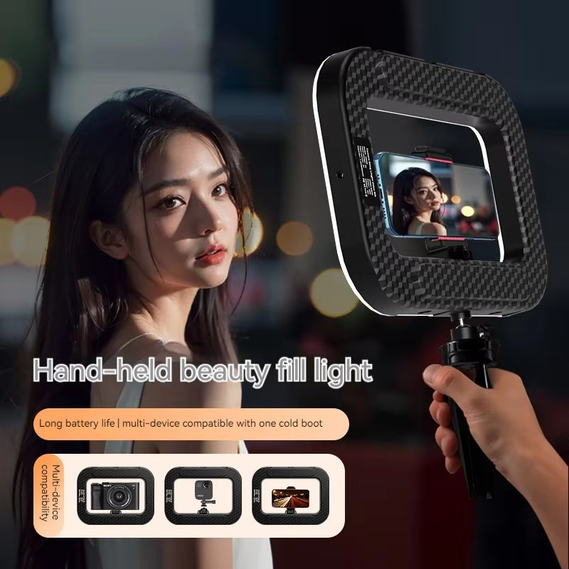 ✨ Portable LED Ring Light with Phone Holder – Rechargeable Selfie & Live Stream Fill Light
