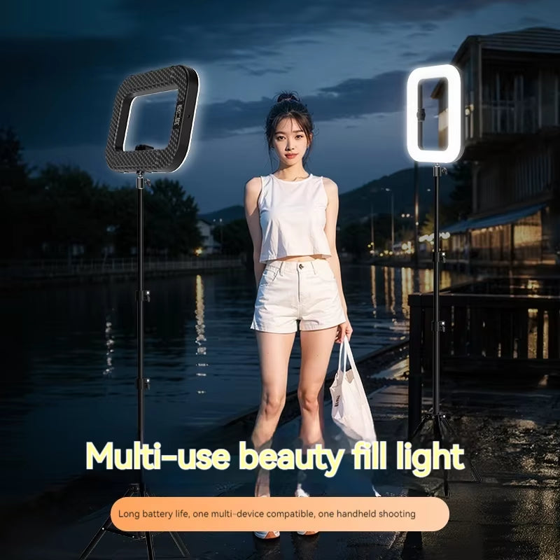 ✨ Portable LED Ring Light with Phone Holder – Rechargeable Selfie & Live Stream Fill Light