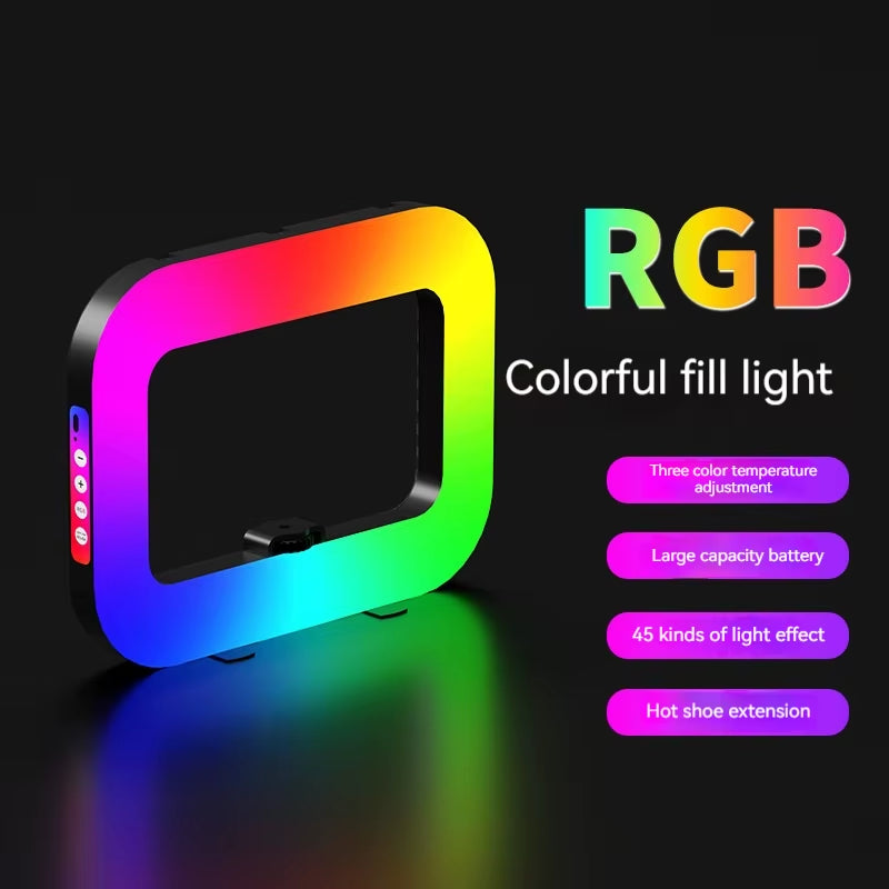 ✨ Portable LED Ring Light with Phone Holder – Rechargeable Selfie & Live Stream Fill Light