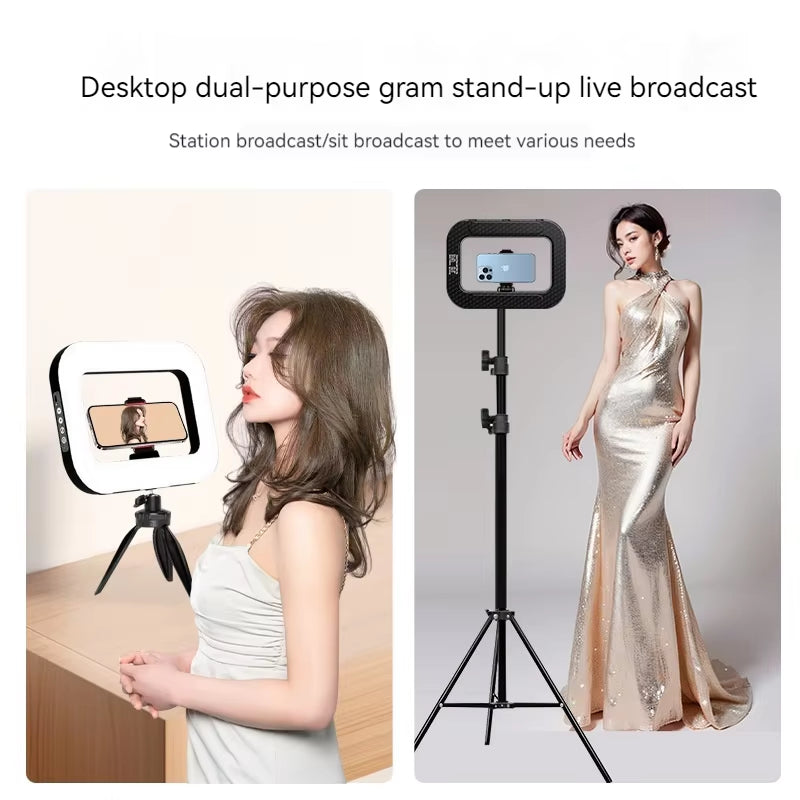 ✨ Portable LED Ring Light with Phone Holder – Rechargeable Selfie & Live Stream Fill Light